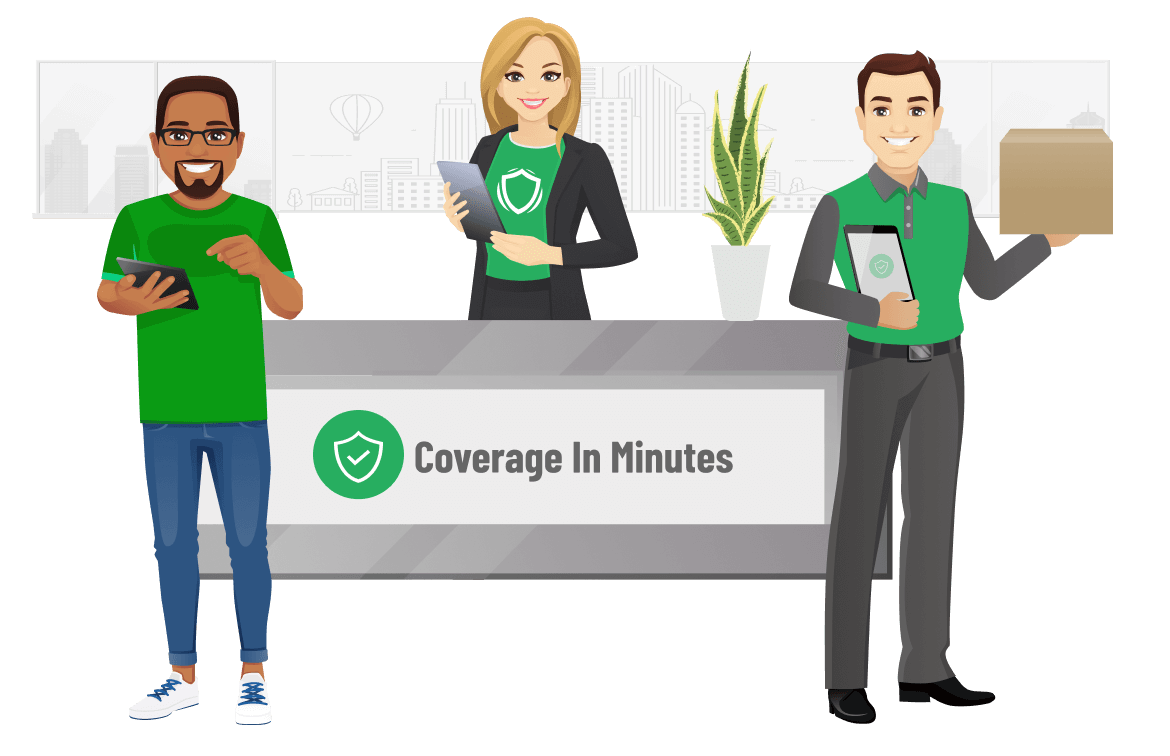 Illustration of people in office space